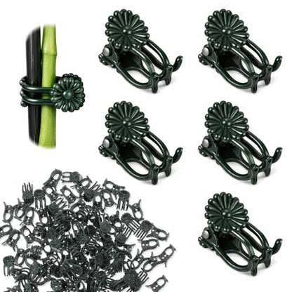 50 Pcs Plant Clips for Climbing Plants Orchid Clips for Plants Support Garden Flower Stem Vine Clip, Dark Green