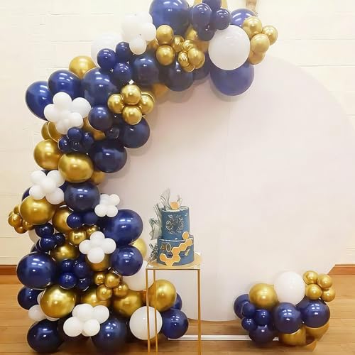 Navy Blue and Gold Balloons, Blue Balloons Birthday Party Decorations