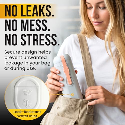 Portable Electric Bidet for Travel - 320ml Rechargeable Handheld Travel Bidet Sprayer, Leak-Resistant Pocket Peri Bottle for Postpartum Care, Women, Men, Camping & Personal Hygiene