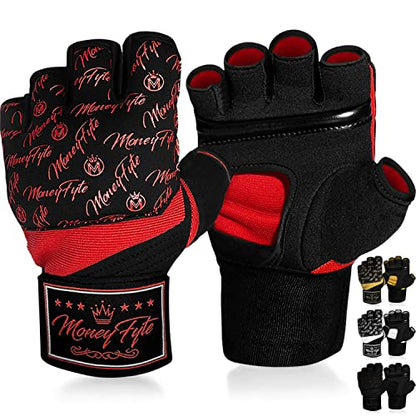 Quick Gel Boxing Wraps Under Boxing Gloves - Kickboxing MMA Muay Thai - Fist, Knuckle, Wrist Wrap Protection Inner Glove Hand Wraps - Men Women Kids - color: Black/Red, size: X-Small
