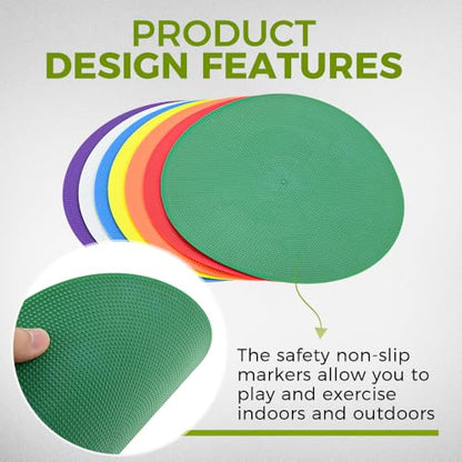 MUXSAM 14Pcs Spot Markers for Agility Dot Gym PE Training Dance, Flat Disc Markers, Soccer Cones, Field Court Markers, Football Training Equipment with Bag for Games Floor Dots Sport - size: 23cm/9in