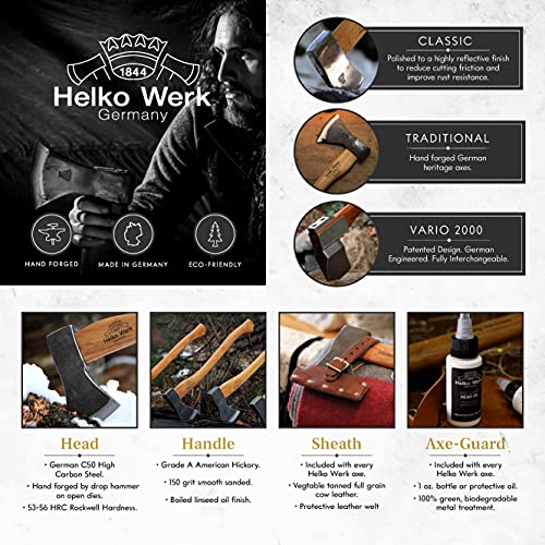 1844 Helko Werk Made in USA Genuine Leather Axe Hangers Pair Brown (8878A) | Frontier Collection Premium Leather Wall Hanging Straps Adjustable Buckle for Axes Hatchets Tools for Heavy Duty Display - color: Brown