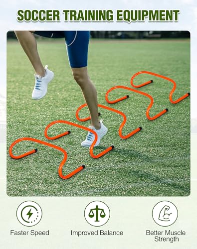 20 PCS Agility Hurdles, 6" 9" 12.6" Speed Training Equipment for Kids & Athletes, Plyometric Hurdles for Soccer, Football, Basketball, Baseball, Indoor Outdoor Sports