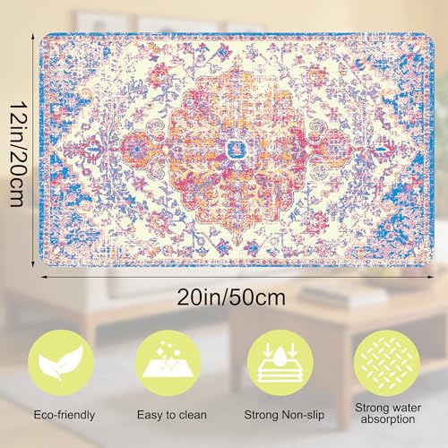Cat Food Mat Pet Feeding Mats Dog Bowls Mat Cat Water Mat 12x20 Inch Boho1 - color: Bohemia Style 01