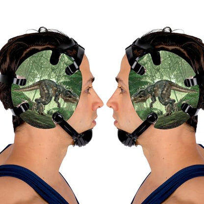 Wrestling Headgear with Ear Protection & Chin Cup Adjustable Lightweight Head Guard for Competition & Practice – Durable Protective Wrestling Ear Guard for Youth & Adult Athletes - color: T-rex