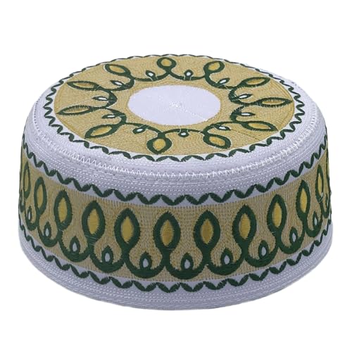 4 Pieces Muslim Prayer Cap Kufi Hat Men Islam Embroidery Arabian Omani Turkish for Eid - size: Large