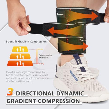 Shin Splints Compression Wrap for Medial Tibial Stress Syndrome (MTSS), Shin Compression Sleeve for Shin Splints Relief, Swelling, Sprains & Tears, Tibial Splint Support for Men & Women (XL, 2 Pcs) - size: XL, style: 2 Pcs