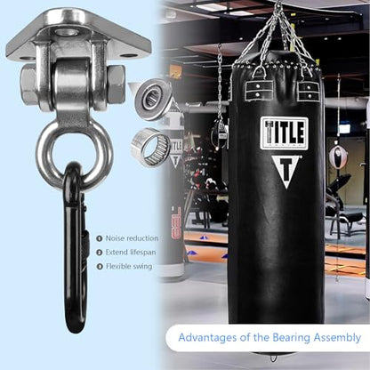2-Pack Heavy Duty Swing Hanger Bracket, 1000 lbs Capacity, 304 Stainless Steel Swing Mount with Threaded Hook, for Indoor/Outdoor Porch Swing, Hammock, Gym Rings, Punching Bag Hardware - size: 3 holes-2Pack