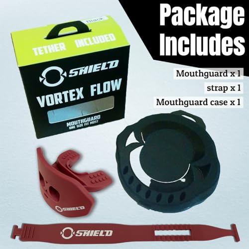 O Shield Core Football Mouth Guard, Detachable Strap | Football Mouth Guard with Detachable Strap — No-Boil Ready Fit, BPA-Free, Brace-Friendly, Includes Carrying Case - color: Maroon