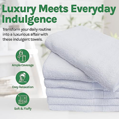 Towels N More Multi Pack 22X44 Small Light Weight Gym Towels or Can be Used as Quick Dry Bath Towel or Salon Towel, 100% Ring Spun Cotton Loops Sweat Towels Women's Hair Dry Towel (6)