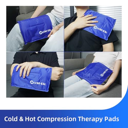 WORLD-BIO Large Flexible Hip Ice Pack 2 packs for Injuries, Hot & Cold Therapy Pad for Shoulder, Back, Knee, Leg, Thigh, Soothing Pain from Bruises & Sprains, Muscle Aches, Stiff Joint, 11" x 14" Blue - size: 2 Count 11" x 14"