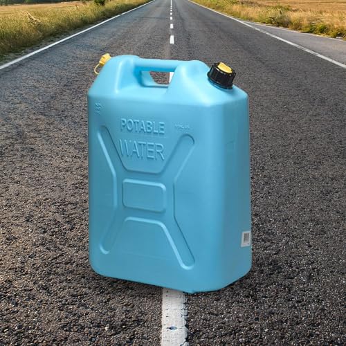 Scepter Portable Plastic Military Style Food Grade 5 Gal Water Jug Container with Reversible Spout for Camping & Emergency Storage, Blue - size: 8 Pack