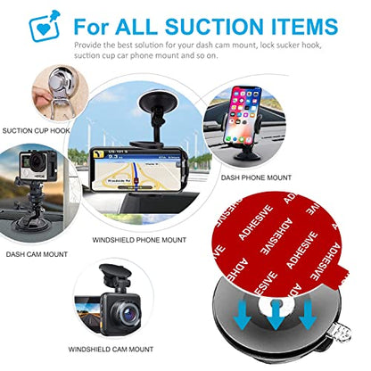 AZXYI Very High Bond Sticky Adhesive, 6 Pack Dashboard Pad Mounting Disk Adhesive Replacement Kit, Double-Sided Stickers for Suction Cup Dashboard Phone Holder & Windshield Car Mount
