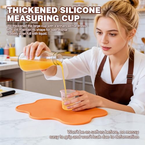 Silicone Measuring Cups Set 10Pcs 125ml for Cooking Reusable Baking Supplies Silicone Flexible Melting Measure Cup for Butter, Chocolate - color: 10*125ml
