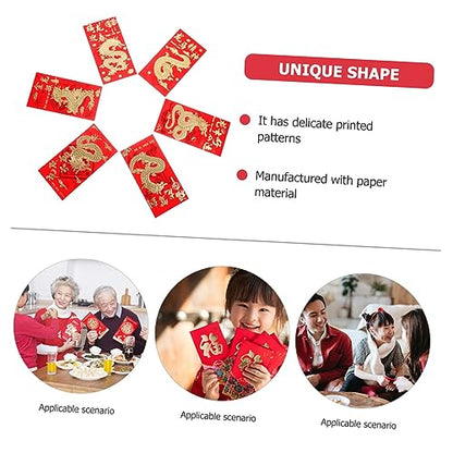 30pcs Spring Festival Red Envelopes Lucky Money Packets Hong Bao for Year Gifting Lightweight Design for Weddings Special Occasions