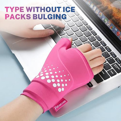 Thumb & Wrist Ice Pack Wrap, Thickened Ice Gel Pad, Ergonomic Fit, Long Lasting Cold & Warm for Carpal Tunnel Relief, Arthritis, Computer Overuse Injuries, Post-Surgery, Post-Workout, Pink, Size S/M - size: S/M, style: Pink
