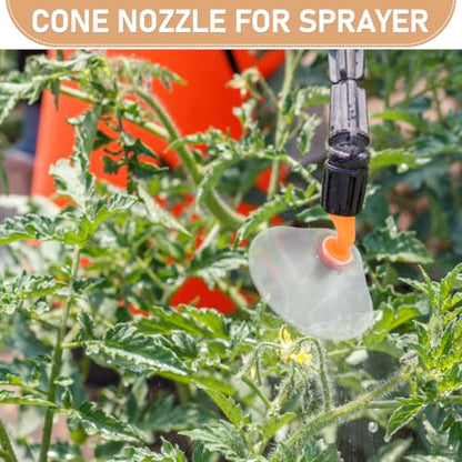 Electric Sprayer Nozzles 2-Pack with Transparent Drift Guard and Windproof Shield for Agricultural Spraying Garden Hose and Backpack Sprayers Fan Shaped Misting Nozzle for Even Spray