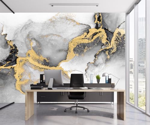 Black Gold Marble Wallpaper Peel and Stick for Living Room Office 157"x108" - color: ZZ-006, size: 157" x 108"