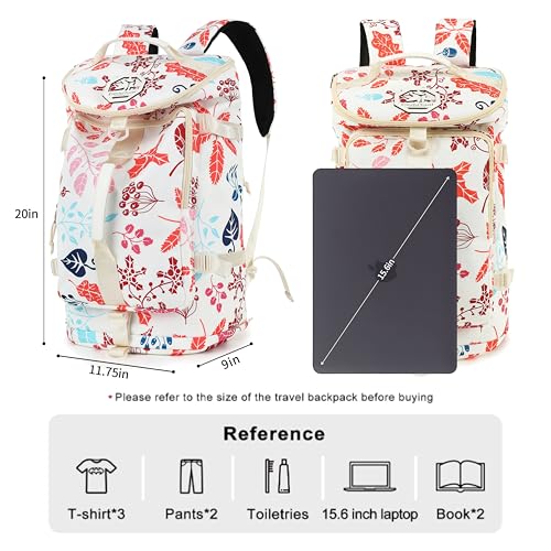 gym duffel bag backpack wrestling bag with shoe compartment 4 kinds of back method waterproof sports walking laptop - color: A-floral Sea Salt White