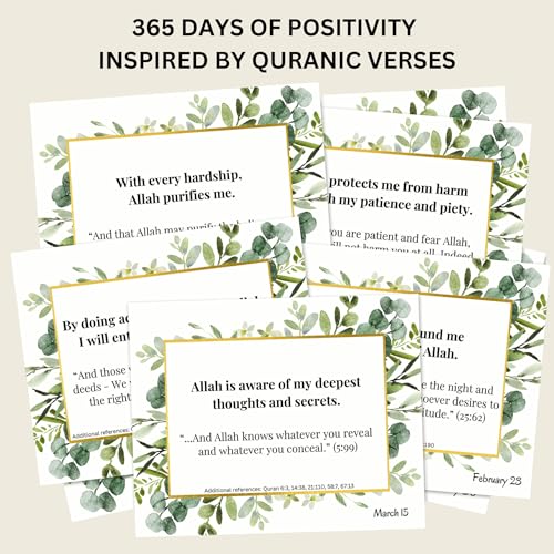 Islamic Positive Affirmations with Quran Verses, Islamic Affirmation Cards with Stand, Muslim Affirmations, Islamic Daily Flip Calendar, Islamic Home & Desk Decor, Ramadan Decor, Ramadan & Eid Gift