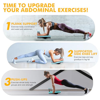 Plank Board, Core Trainer Balance Board, Pure Plank Board with Handles, Full-Body Workout, Home Fitness Equipment for Core Strength