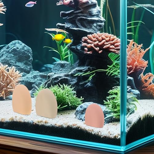 Beaupretty 4pcs Aquarium Landscaping Gravel Stones Medium Pink Blue, Large Yellow Green Decorative Pebbles for Fish Tanks, Terrariums, Water Plant Decoration