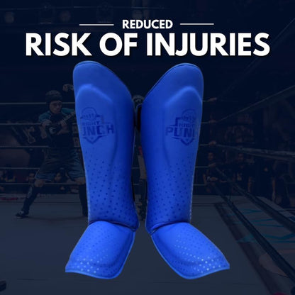 Shin Guards Kickboxing Leg Pads with Instep Protection, Muay Thai MMA Martial Arts Kicking Sparring Training Gear - color: Blue, size: Medium