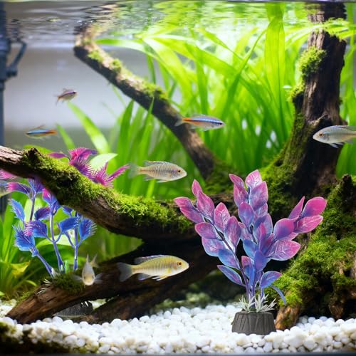 2 Pcs Plastic Artificial Floating Aquarium Plants Small Aquarium Plant for Betta Fish Tank 4.5 Inch Fish Tank Decorations Aquatic Water Grass Plastic Artificial Plant Reptiles Plants
