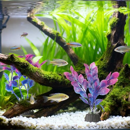 2 Pcs Plastic Artificial Floating Aquarium Plants Small Aquarium Plant for Betta Fish Tank 4.5 Inch Fish Tank Decorations Aquatic Water Grass Plastic Artificial Plant Reptiles Plants