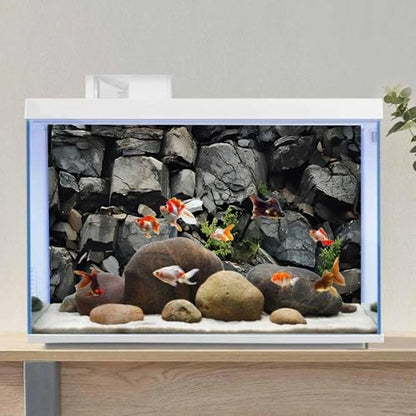 AWERT 36x18 inches Stone Aquarium Background Grey Rock Fish Tank Background Rocky Terrarium Background - size: 36x18in/90x45cm