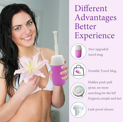 Portable Bidet Bottle - Handheld All-in-One Personal Bidet Bottle , 12.2 oz, for Personal Hygiene, Outdoor Camping, Prenatal and Postpartum Menstrual Care, Perineal and Hemorrhoidal Treatment
