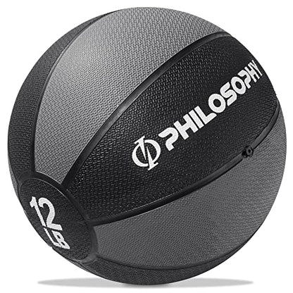 Philosophy Gym Medicine Ball - Weighted Fitness Non-Slip Ball - style: 12 LB