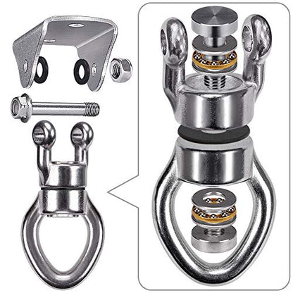 SELEWARE Heavy Duty Swing Swivel Hook, 360° Rotation Bearing Hanger | Quiet Smooth Rotation, Supports Up to 1200LB, Durable Hook Design for Swings, Hammocks, Yoga and Punching Bags - color: Swivel With Hanger