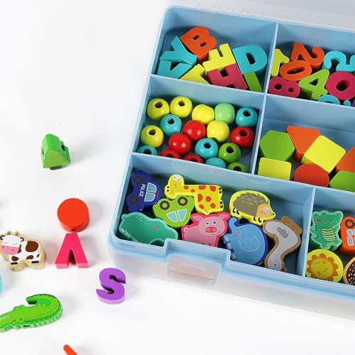 CGCG Plastic Craft Storage Box Organizer with Removable Tray | Portable container with handle, utility case for beads, tools, sewing, playdoh, fishing tackle, hobby and small parts