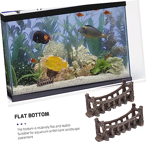 VICASKY 2pcs Bridge Decor for Fish Tank Simulated Aquarium Ornament Lightweight and Compact for Aquatic Landscaping and Tabletop Decoration