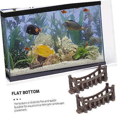 VICASKY 2pcs Bridge Decor for Fish Tank Simulated Aquarium Ornament Lightweight and Compact for Aquatic Landscaping and Tabletop Decoration