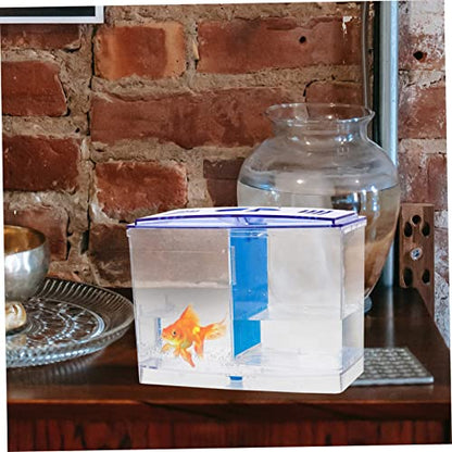 Wakauto Aquarium Isolation Box for Fish Breeding and Separation Transparent Acrylic Hatchery with Removable Partition Suitable for Betta Guppies Compact Dual Chamber Fish Tank