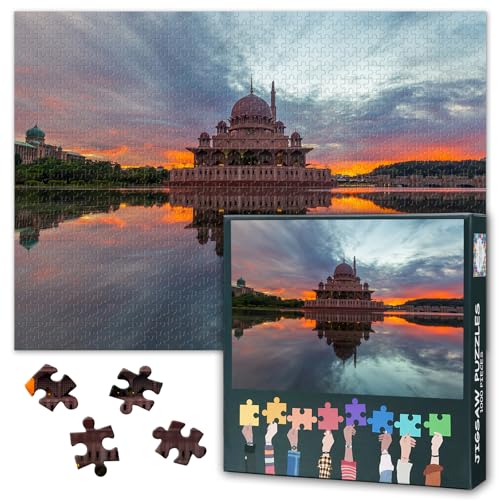 Puzzles for Adults 1000 Pieces, Masjid Putra Putrajaya Jigsaw Puzzles - color: Artwork-21