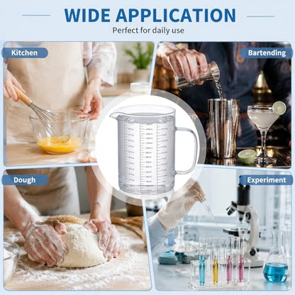 Glass Measuring Cup, 6Cup/1500ml/50oz Glass Liquid Measuring Cup With Handle and V-Shaped Spout High Borosilicate Glass-Measuring-Cup for Kitchen or Restaurant, Easy to Read