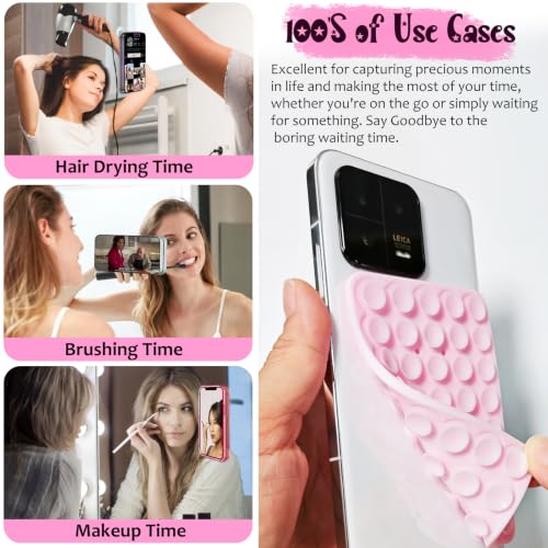 JingJinYY Anteel 2 Pack Double Sided Silicone Suction Cup Phone Case Mount, Hands-Free Strong Grip Silicon Phone Holder for Selfies and Videos, Non Slip Phone Accessories (Lavender) - color: Lavender