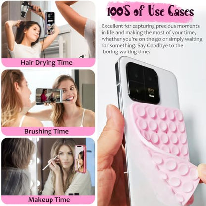 JingJinYY Anteel 2 Pack Double Sided Silicone Suction Cup Phone Case Mount, Hands-Free Strong Grip Silicon Phone Holder for Selfies and Videos, Non Slip Phone Accessories (Lavender) - color: Lavender
