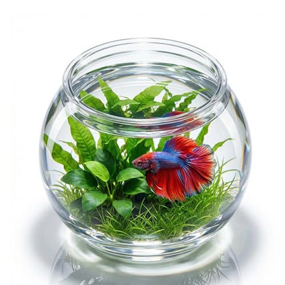 POPETPOP Plastic Aquarium Betta Fish Tank 1 Gallon Clear Goldfish Bowl Unbreakable Round Fish Vases Bowl for Home décor Wedding Event Party Goldfish Lovers