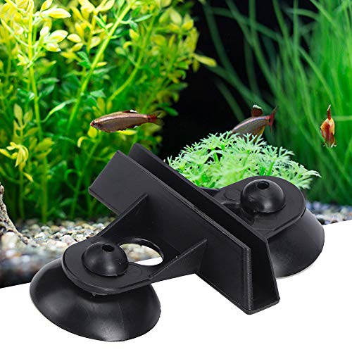 Aquarium Suction Cup Divider Clip, 40Pcs PVC Partition Support, White Fish Tank Separating Board Holder (Black) - color: Black