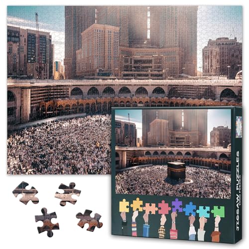 Mecca Mosque Jigsaw Puzzles for Adults 1000 Pieces Mecca Saudi Arabia - color: Artwork-16