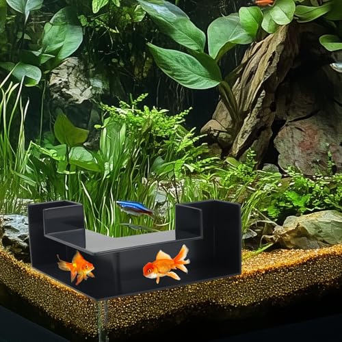 Aquarium Underground Corner Tunnel, Fish & Shrimp Hideout, 2 Pack (Black)
