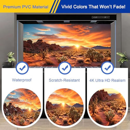 Reptile Background Film, Static Cling, Glue-Free, Desert, 17.7" H×47.2" W | No Glue Static Cling • Spray Water to Apply • Realistic Desert Scene • Natural Terrarium Look • Reusable • Easy Trim - size: 17.7 X 47.2 Inches
