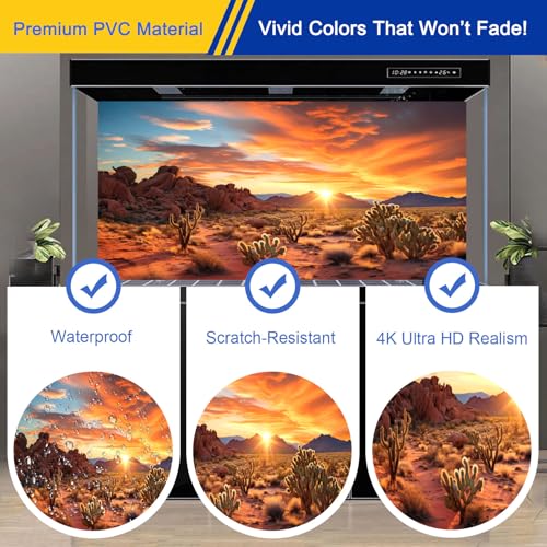 Reptile Background Film, Static Cling, Glue-Free, Desert, 17.7"H×35.4"W | No Glue Static Cling • Spray Water to Apply • Realistic Desert Scene • Natural Terrarium Look • Reusable • Easy Trim - size: 17.7 X 35.4 Inches