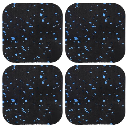 4Pcs Treadmill Mats, Coolrunner High Density Equipment Pads Noise Reduction | For Floor Protection, Washing Machine Pads, Anti Vibration Rubber mats for Stationery Bike, Rowing Machine, Home Gym Station