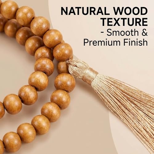 12 Pcs Olive Wood Prayer Beads, Islamic Muslim Tasbih for Dhikr and Quran Recitation, Eid Gift, Prayer Beads for Women Men