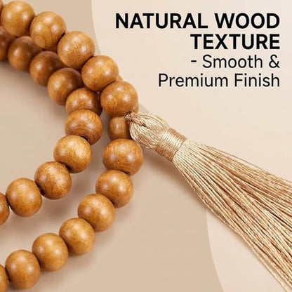 12 Pcs Olive Wood Prayer Beads, Islamic Muslim Tasbih for Dhikr and Quran Recitation, Eid Gift, Prayer Beads for Women Men